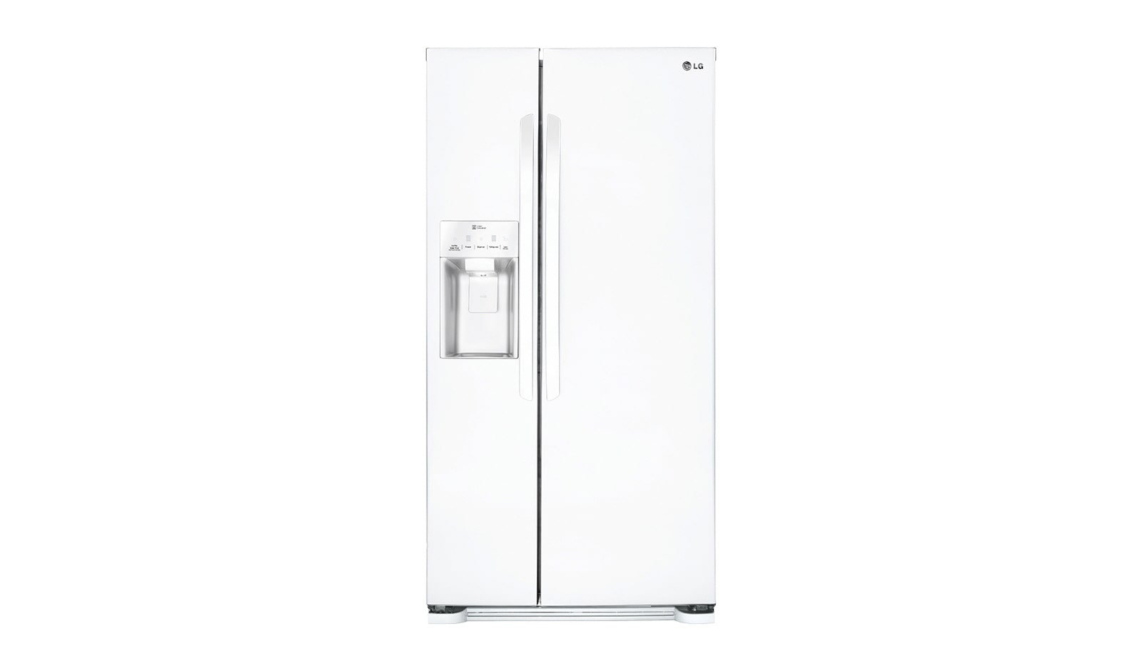 Front view of 33 INCH, 22 CU.FT. SIDE-BY-SIDE REFRIGERATOR WITH ICE AND WATER DISPENSER LSXS22423W